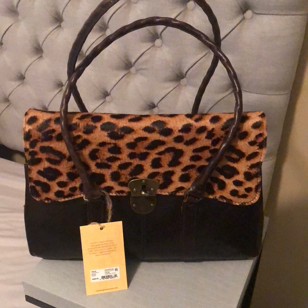 Patricia Nash Leopard Haircalf purse